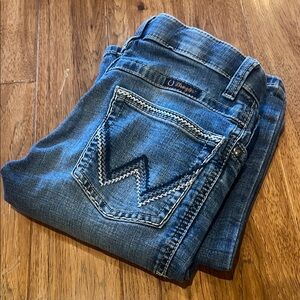 Wrangler Women's Blue Boot Cut Jeans with Signature Back Pocket Stitch